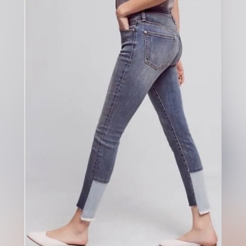 Anthropologie Pilcro Letterpress Script Skinny Jeans Size 25 High Rise Stretch